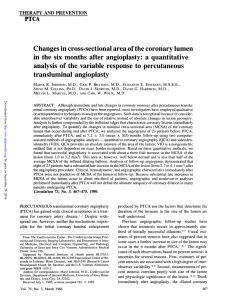 Changes in cross-sectional area of the coronary lumen