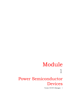 LECTRURE - 2 : Power Semiconductor Diodes