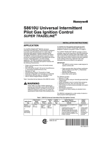 S8610U Universal Intermittent Pilot Gas Ignition Control