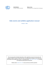 Side events and exhibits application manual