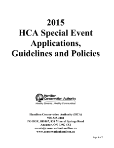2015 HCA Special Event Applications, Guidelines and Policies