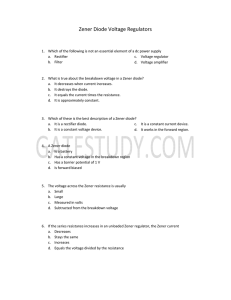 Zener Diode Voltage Regulators