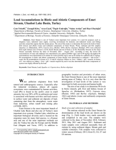 Lead Accumulations in Biotic and Abiotic Components of Emet
