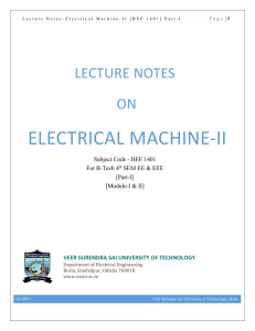 electrical machine-ii - Veer Surendra Sai University of Technology