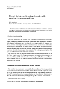 Models for intermediate time dynamics with two-time