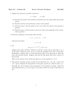 Math 113 – Calculus III Exam 3 Practice Problems Fall 2005 1