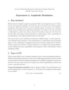 Experiment 4: Amplitude Modulation