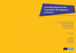 Learning Outcomes and Curriculum