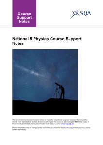 National 5 Physics Course Support Notes