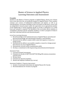 Master of Science in Applied Physics Learning Outcomes and