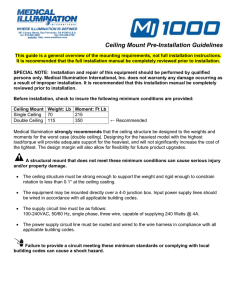 Ceiling Mount Pre-Installation Guidelines