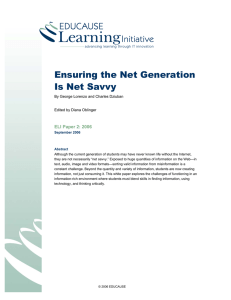 Ensuring the Net Generation Is Net Savvy