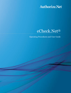 eCheck.Net User Guide
