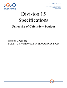 Division 15 Specifications - University of Colorado Boulder