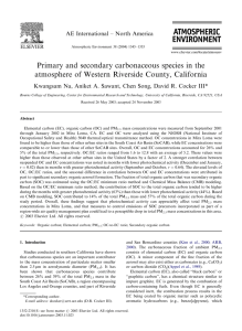 Primary and secondary carbonaceous species in the atmosphere of