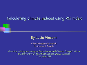 Calculating climate indices using RClimdex