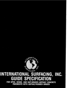 International Surfacing, Inc. Guide Specification