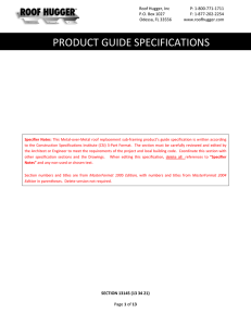 PRODUCT GUIDE SPECIFICATIONS