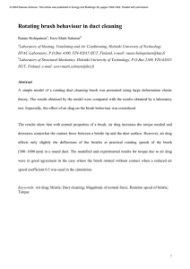 Rotating brush behaviour in duct cleaning