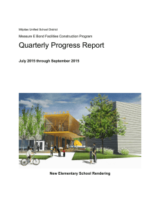 Quarterly Progress Report - Milpitas Unified School District
