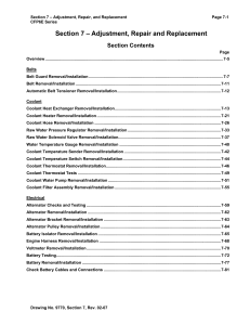 Section 7 – Adjustment, Repair and Replacement