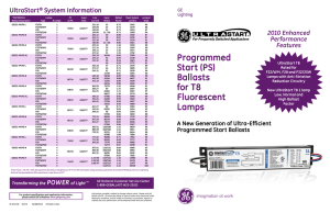 Programmed Start (PS) Ballasts for T8 Fluorescent Lamps | GE