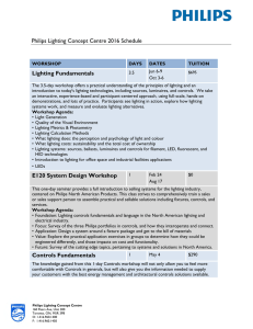 Philips Lighting Concept Centre 2016 Schedule Lighting