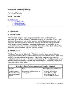 Court Reporting (Guide to Judiciary Policy, Vol. 6)