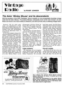 The Astor Mickey Mouse and its descendants