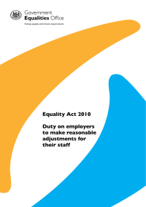 Equality Act 2010: Duty on employers to make reasonable