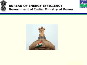 BUREAU OF ENERGY EFFICIENCY Government of India, Ministry