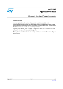 Microcontroller input / output expander