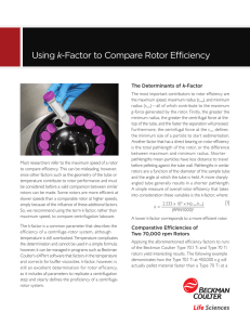 Using k-Factor to Compare Rotor Efficiency