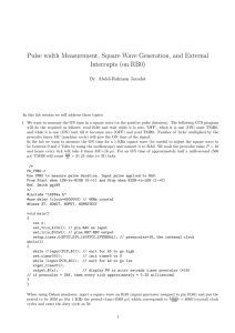 Pulse width Measurement, Square Wave Generation, and External