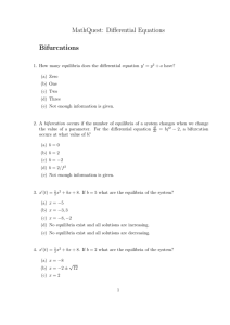 MathQuest: Differential Equations Bifurcations
