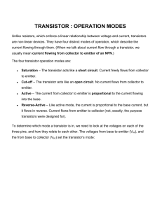 TRANSISTOR : OPERATION MODES