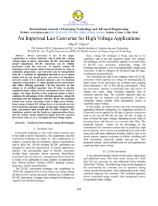 An Improved Luo Converter for High Voltage Applications