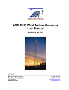 AOC 15/50 Wind Turbine Generator User Manual