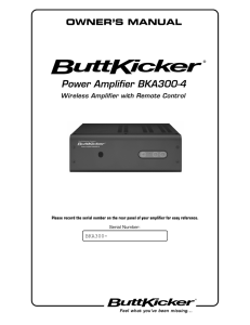 Power Amplifier BKA300-4 Owner`s Manual