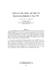 Effects of Iron, Nickel, and Cobalt on Precipitation Hardening