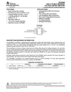 OPA689M Gain+4 Stable Wideband Voltage Limiting Amplifier (Rev. B
