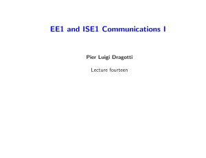 EE1 and ISE1 Communications I - Communications and signal