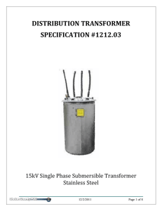 1212.03 15kV Submersible Transformer Specification