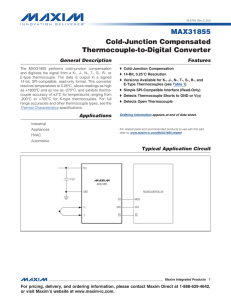MAX31855 Cold-Junction Compensated Thermocouple-to