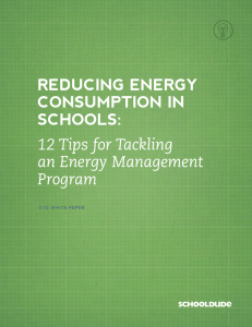 REDUCING ENERGY CONSUMPTION IN SCHOOLS