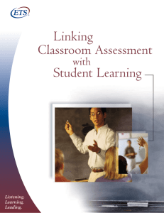 Linking Classroom Assessment Student Learning