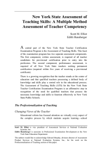 New York State Assessment of Teaching Skills: A Multiple Method