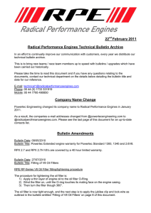22 Radical Performance Engines Technical Bulletin Archive