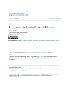11. Dynamics in Rotating Frames of Reference