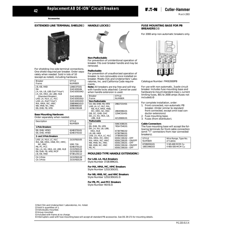 Replacement AB DE-ION Cir. Bkr.